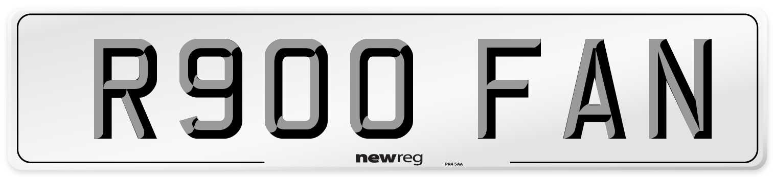 R900 FAN Number Plate from New Reg